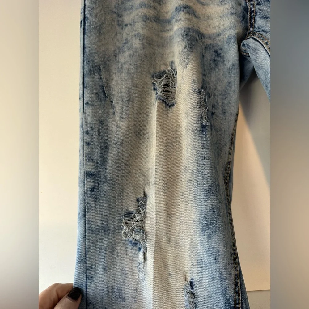 🔥 ODD Culture Distressed Skinny Jeans 34x32 Acid Wash Ripped Stretch